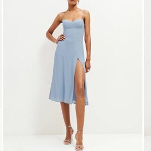 Reformation Juliette Midi Dress in Soft Blue